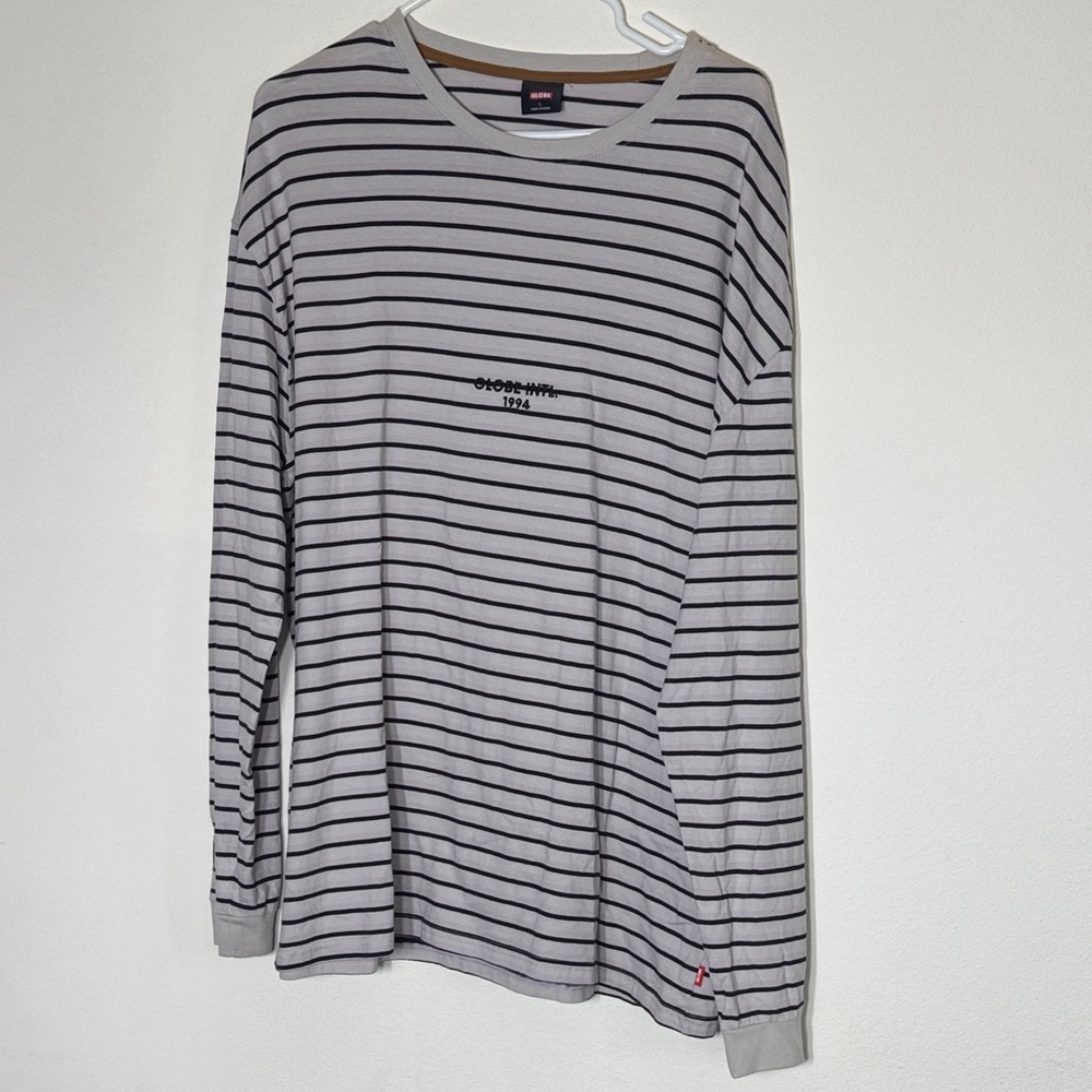Globe Black and White Striped Long Sleeve Tee